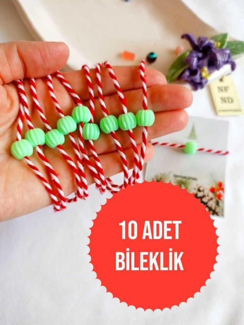 10 ADET YEŞİL BONCUKLU MARTENİÇKA BİLEKLİK ŞANS BEREKET ARKADAŞ SEVGİLİ EŞ ÇOCUK HEDİYE BAHAR