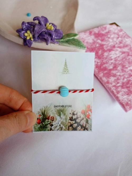 Mavi Boncuklu Marteniçka Bileklik Şans Arkadaş Sevgili Eş Çocuk Hediye Bahar Bilekliği Kartlı.