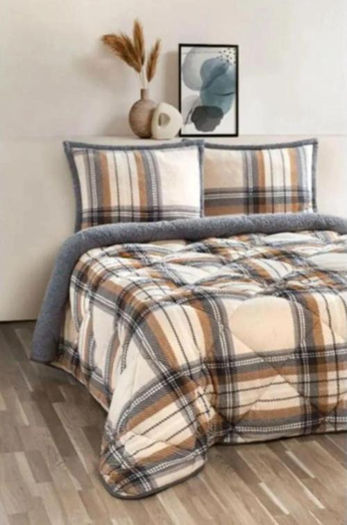 Comforter Çift Kişilik Yorgan Set Volenta Gri