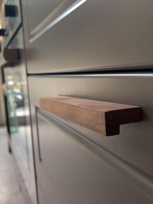 22,4 Cm - Modern Ceviz Çekmece Kulpu Mınyl, Ahşap Dolap Kulpu, Rustik Mutfak Kulpu