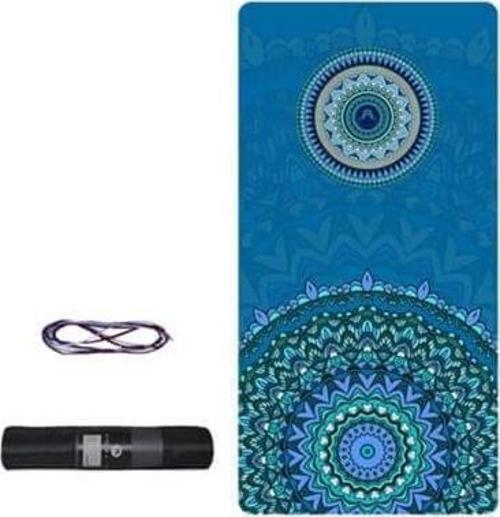 Yoga Matı ve Pilates Minderi Kilim Desenli Mavi 6 mm