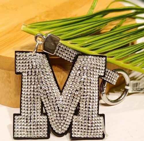 Lüks Parıltılı M Harfi Anahtarlık