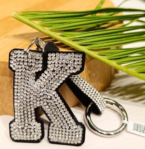 Lüks Parıltılı K Harfi Anahtarlık