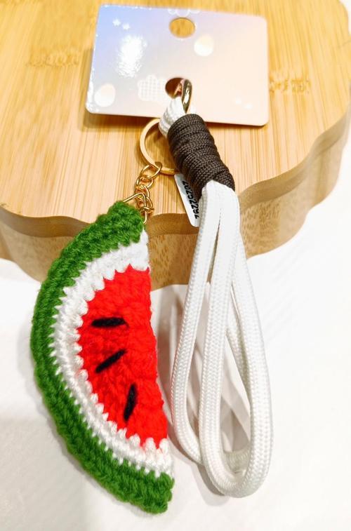 Örme Karpuz Desenli Gösterişli Anahtarlık