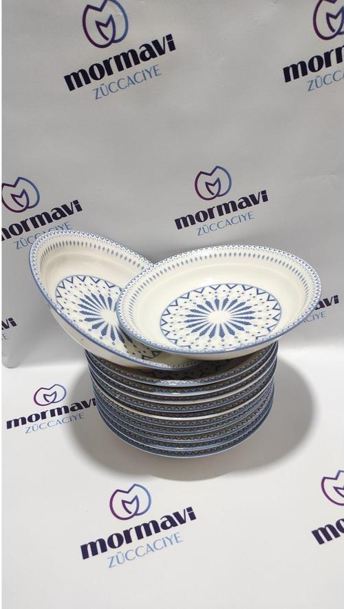 PORSELEN DİJİTAL 19 CM 12 ADET ÇUKUR YEMEK TABAK