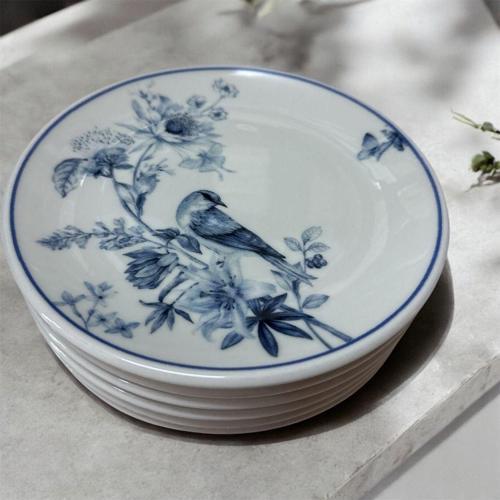 PORSELEN KUŞ MODEL 12 ADET 19 CM PASTA TABAK