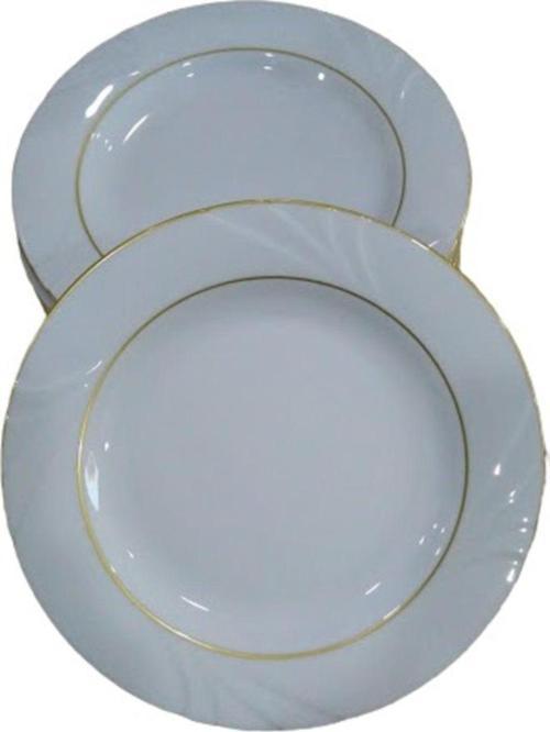 25 Cm Yaldızlı Düz Servis Tabağı 6 Lı