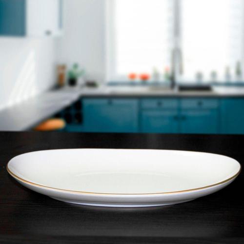 Elips 2 Adet 25 Cm Bone Kayık Tabak - Gold