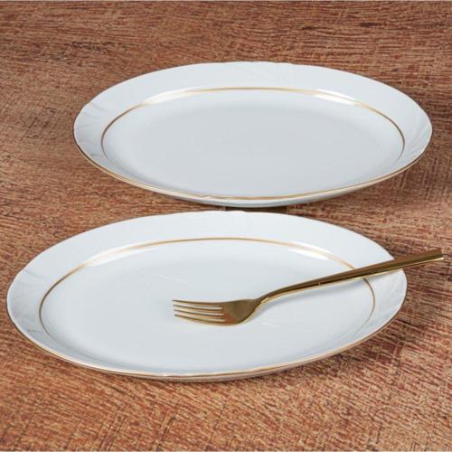 Soprano 2 Adet 30 Cm Kayık Tabak - Gold