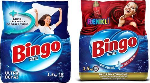 Ultra Beyaz ve Renkli Toz Çamaşır Deterjanı 1,5 kg 2 li Set