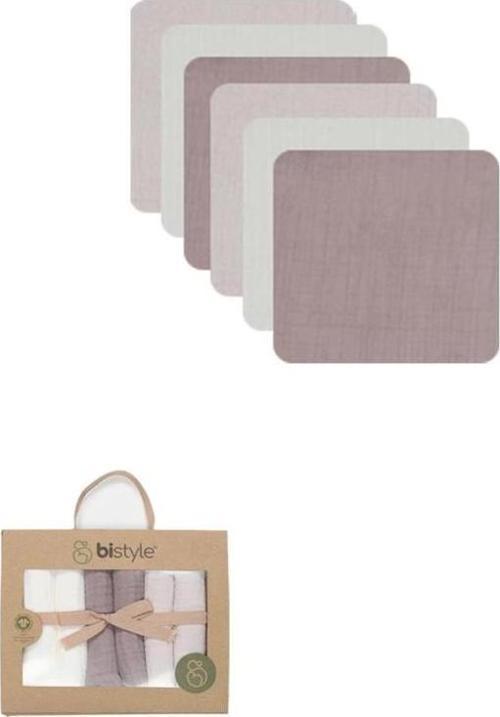 Nessiworld Bistyle 6'lı Müslin Mendil 20x20 cm 90106 Taş Ekru Antrasit