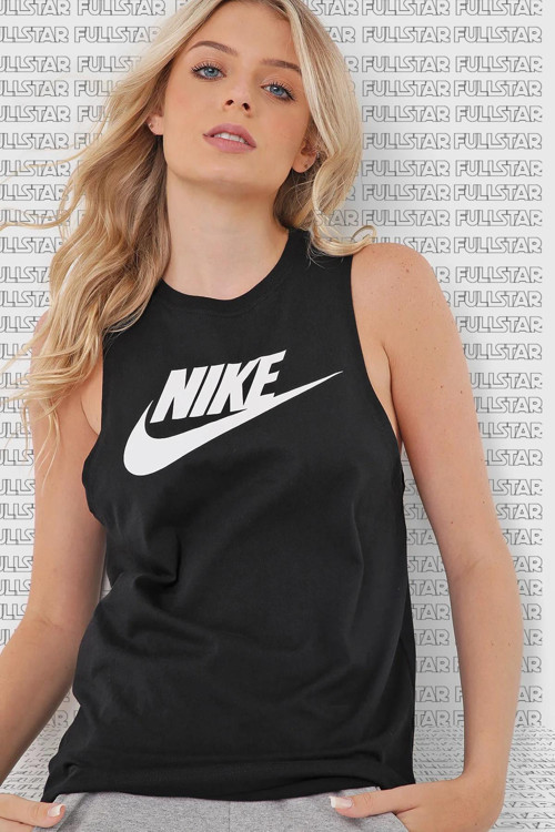 Sportswear Futura Black Tank Kadın Günlük Stil Spor Atlet Siyah Beyaz