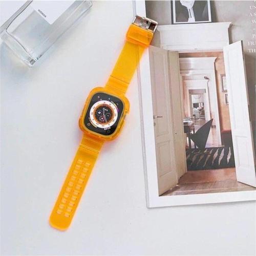 Apple Watch Ultra - 49Mm Uyumlu 2İn1 Tam Koruma Silikon Kordon Kılıf