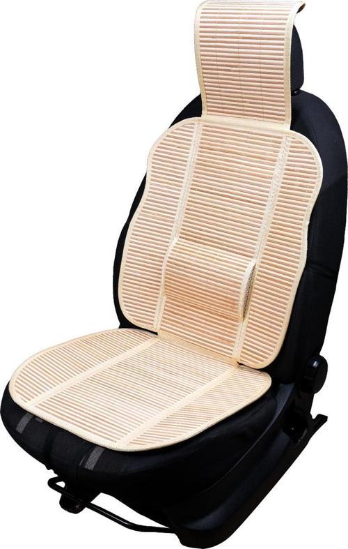 Oto Hasır Bambu Minder Ön Bej İkili Takım Bel Destekli Terletmez WF-1053-BEJ