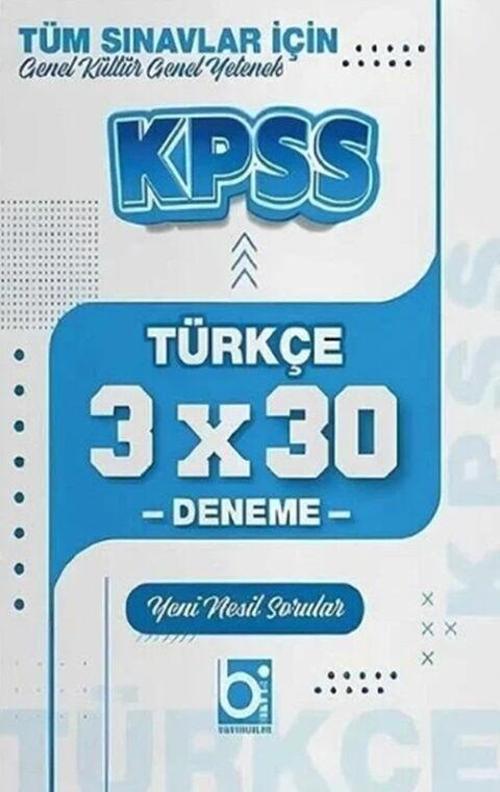 KPSS Türkçe 3x30 Deneme Bigelio Yayıncılık