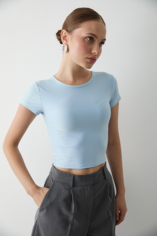 Mavi Crop Bluz - 1182