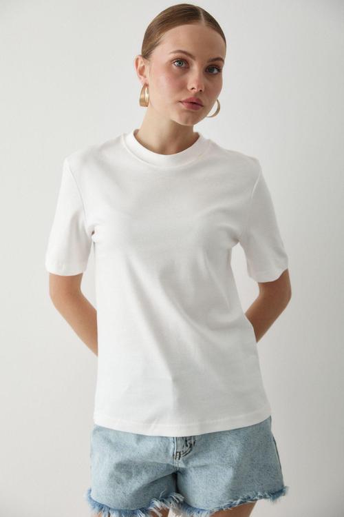 Beyaz Basic Tshirt - 1075