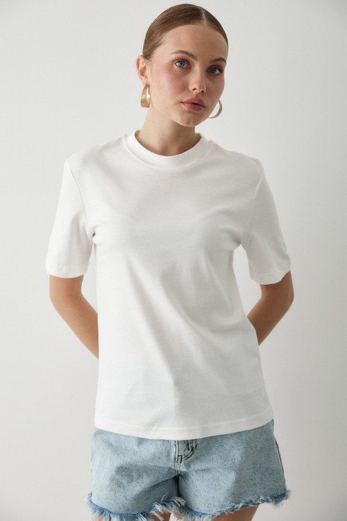 Beyaz Basic Tshirt - 1075