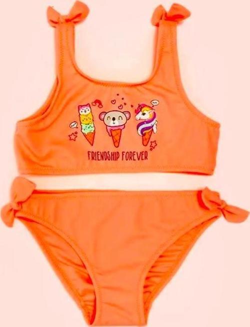 Fiyonklu kız çocuk bikini takım