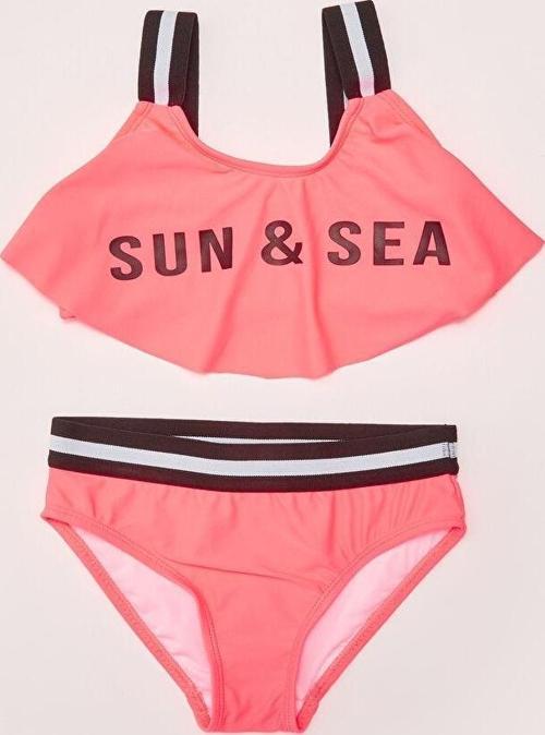 Mercan Volanlı Kız Çocuk Bikini Takım DB200790BT