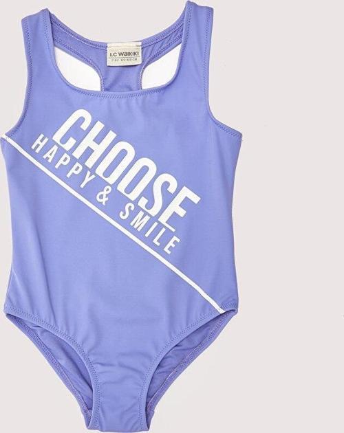 Beyaz Baskılı kız çocuk mayo DB200798CM