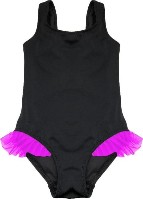 SİYAH PEMBE FIRFIR DETAYLI KIZ ÇOCUK MAYO DB200618CM