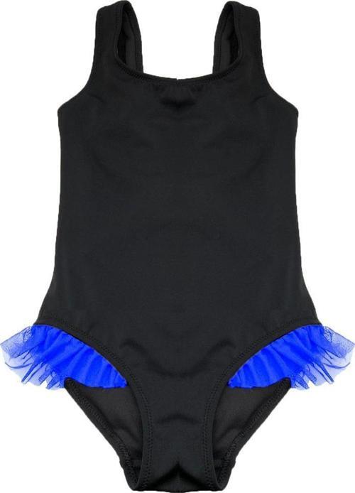 SİYAH SAKS FIRFIR DETAYLI KIZ ÇOCUK MAYO DB200618CM