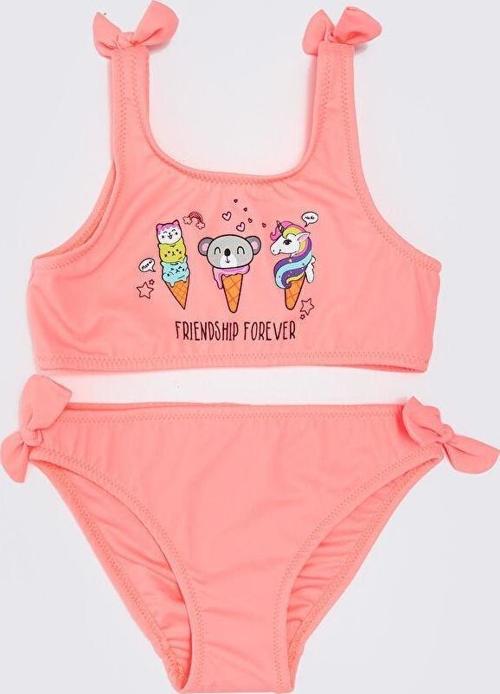 Fiyonklu kız çocuk bikini takım
