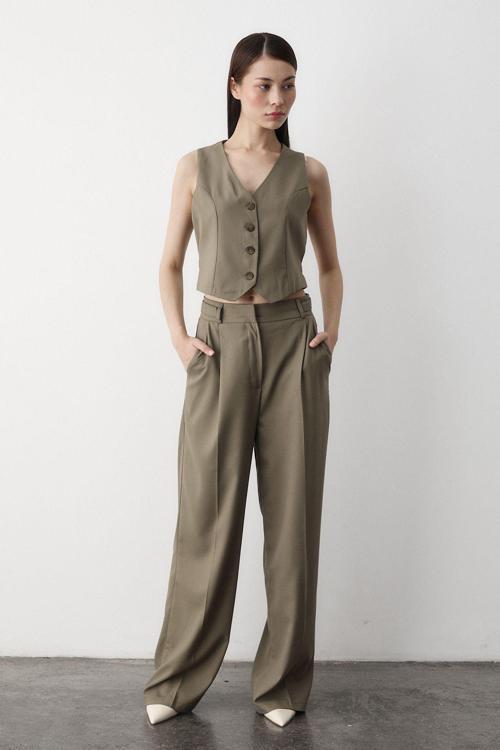 Haki Linda Yelek Pantolono Takım - 8479