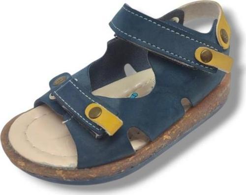 Şirinbebe 1688-20 Çift Cırt Tokalı Erkek Çocuk Sandalet Lacivert Sarı 21-25