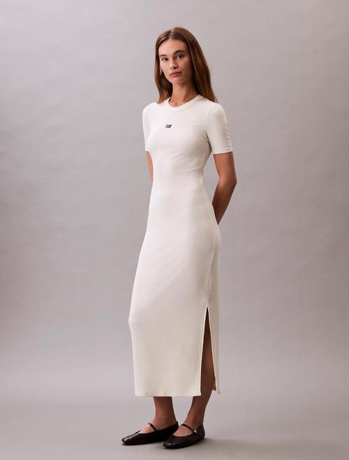 A - MODAL RIB SS DRESS Kadın Beyaz Elbise LV044C902G-PBA