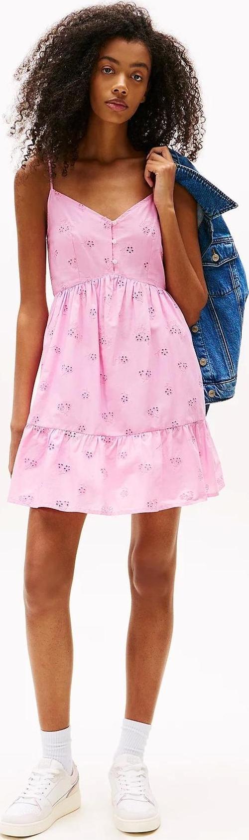 TJW BRODERIE ANGLAISE DRESS Kadın Pembe Elbise DW0DW21165U06