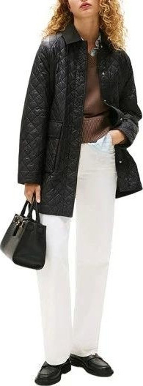 PADDED NYLON REG QUILTED COAT Kadın Siyah Mont WW0WW46448BDS