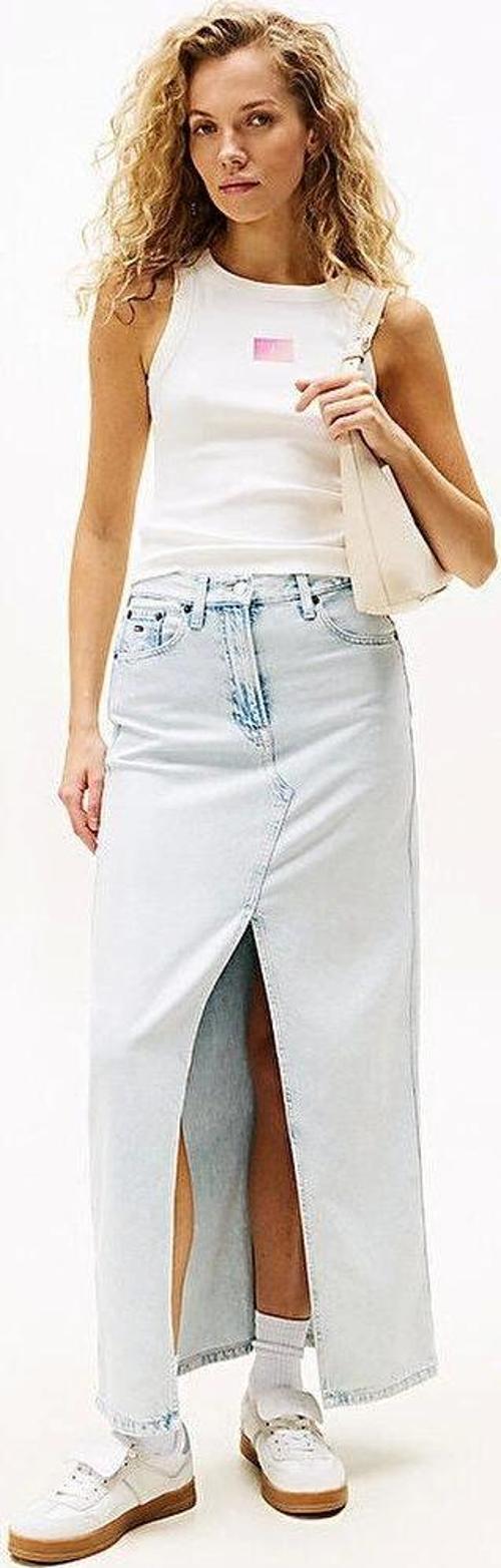 TJW SLIM GRADIENT FLAG TANK Kadın Beyaz T-shirt DW0DW20920YBL