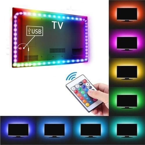 2X50Cm-2X100Cm 16 Renkli Tv Arkası Usb Rgb Şerit Led Seti Kumandalı