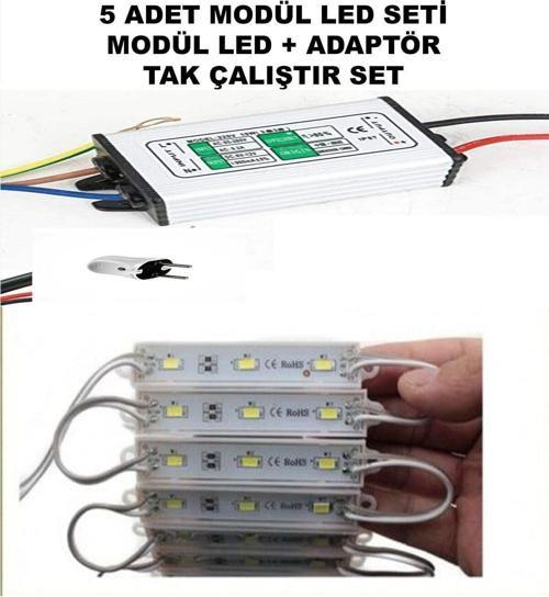 5 Ledli Beyaz Akvaryum Dolap Dekoratif Modül Led Ampul Aydınlatma