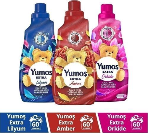 Yumoş Extra Konsantre Çamaşır Yumuşatıcısı Amber 1440 Ml + Lilyum 1440 Ml+ Orkide 1440 Ml