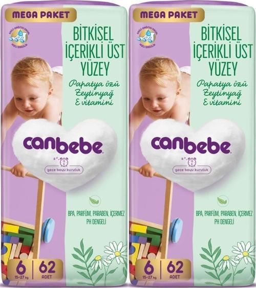 Bebek Bezi Beden:6 (15-27Kg) Exstra Large 124 Adet Mega Ekonomik Fırsat Pk