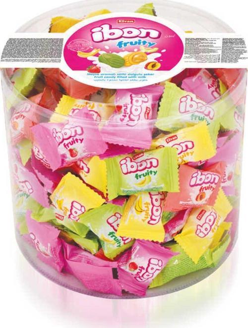 Ibon Sütlü Meyveli Şeker 1000 Gr. Silindir (1 Kutu)