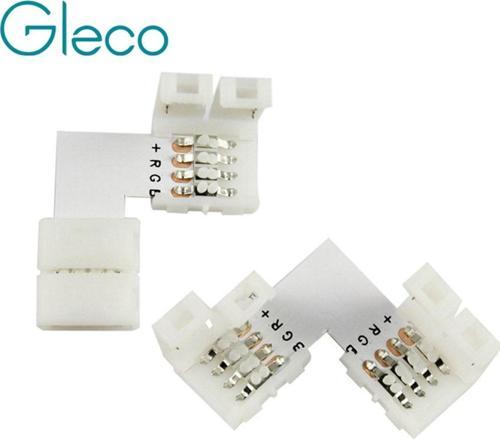 2 Adet 4 Pin L Dönüş Rgb Şerit Led Ekleme Aparatı Birleştirici Rgb Şerit Ledler Için
