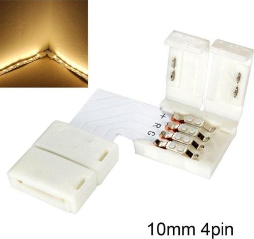 2 Adet 4 Pin Rgb L Köşe Dönüş Şerit Led Ekleme Aparatı 3 Çip 5050 Rgb Şerit Ledler Için