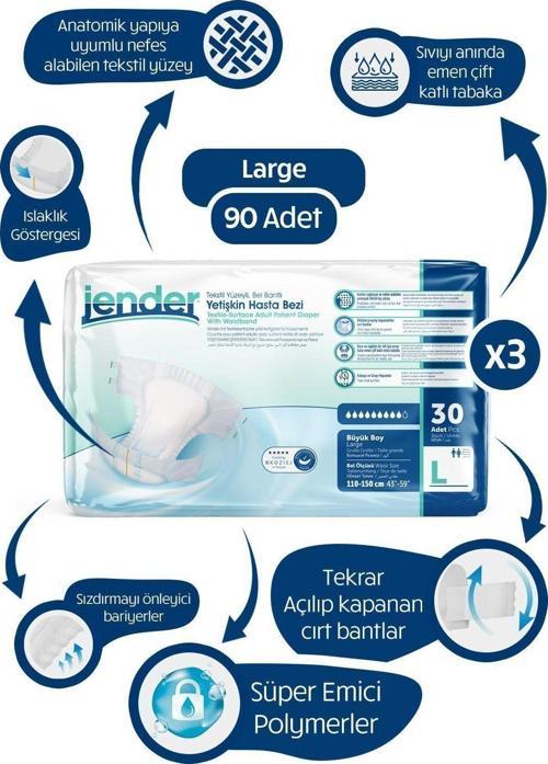 Bel Bantlı L 30'Lu 3 Paket 90 Adet