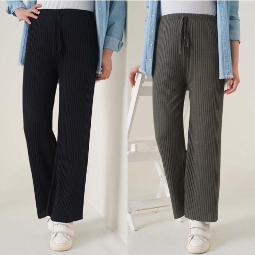 2 Li Fitilli Kaşkorse Pantolon Salaş Pantolon Geniş Pantolon Rahat Pantolon