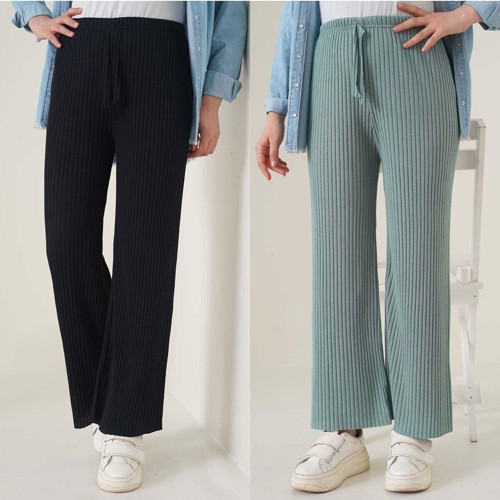 2 Li Fitilli Kaşkorse Pantolon Salaş Pantolon Geniş Pantolon Rahat Pantolon
