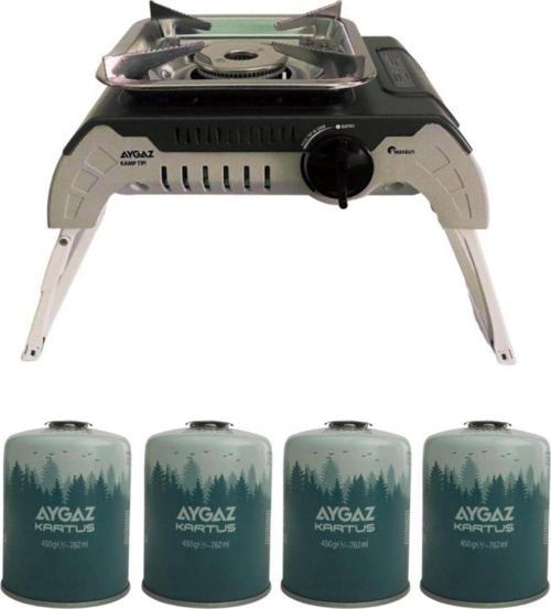 Ms-200Df Portatif Çantalı Kamp Ocağı+450 Gr Kartuş 4'Lü Set