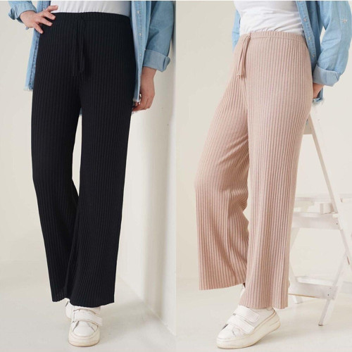 2 Li Fitilli Kaşkorse Pantolon Salaş Pantolon Geniş Pantolon Rahat Pantolon