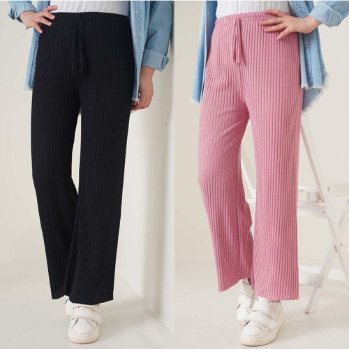 2 Li Fitilli Kaşkorse Pantolon Salaş Pantolon Geniş Pantolon Rahat Pantolon