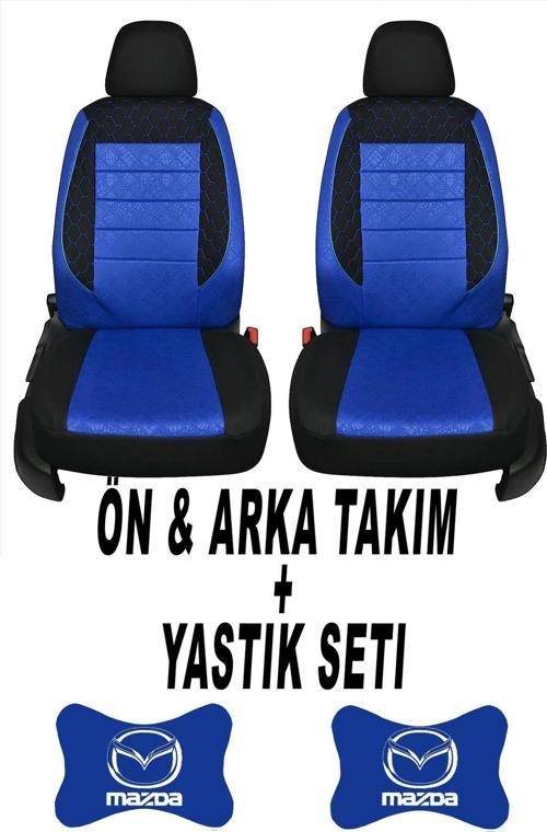Oto Koltuk Kılıfı Mazda Ön Arka Takım + 2 Adet Boyun Yastığı Seti