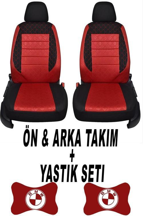 Oto Koltuk Kılıfı Bmw Ön Arka Takım + 2 Adet Boyun Yastığı Seti
