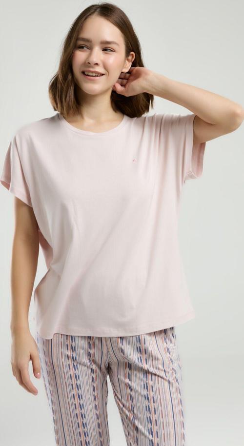 Kadın Pembe Kısa Kol Pijama Takım